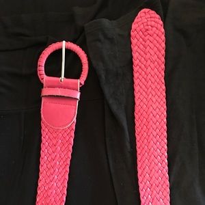 Hot pink belt looks like leather